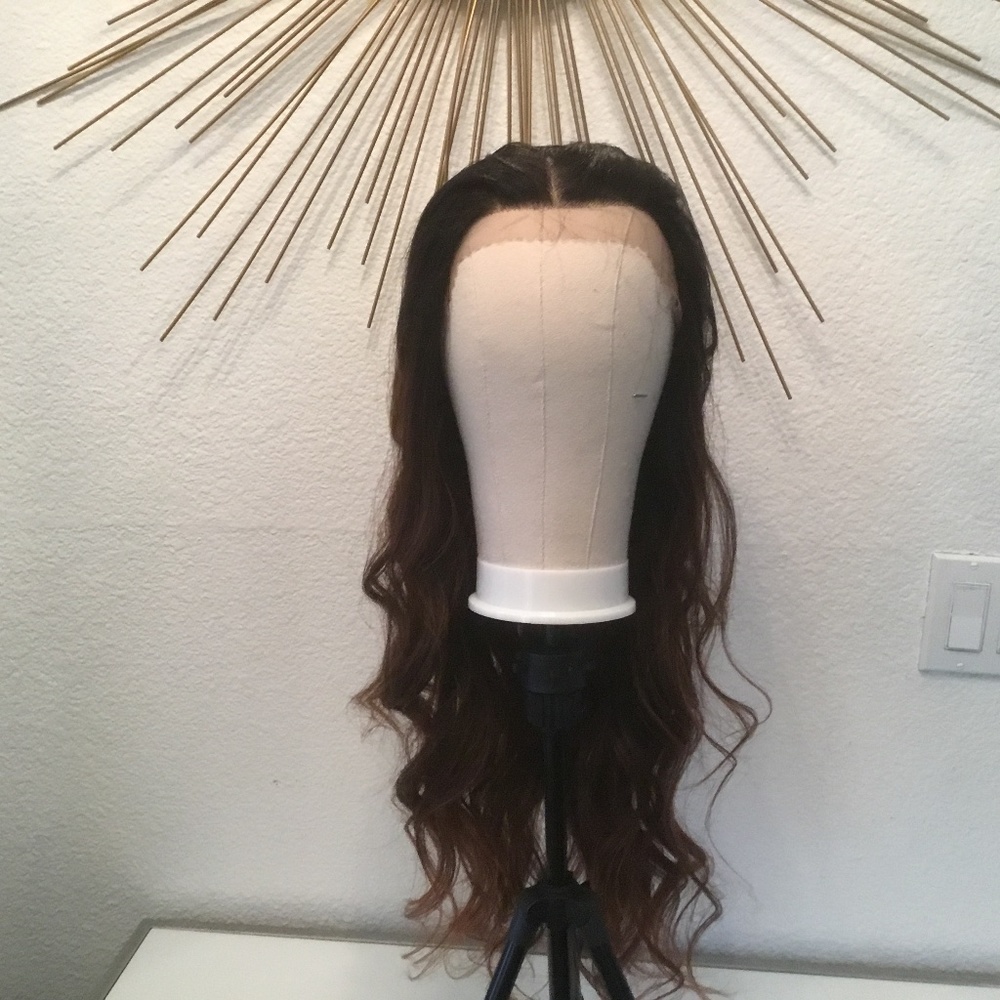 Ombré Swiss lace front wig 26 inches loose curls